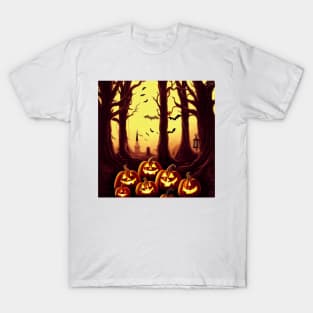 Halloween Trees and Pumpkin T-Shirt